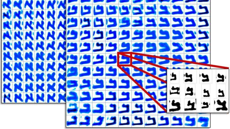 Heatmap of letters from the Great Isaiah Scroll